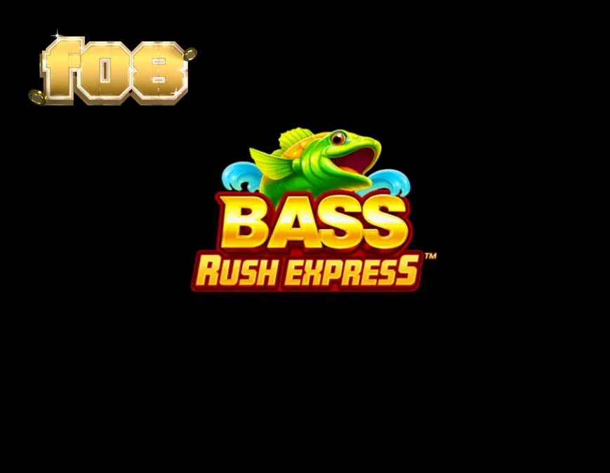 Tampilan layar permainan slot Bass Rush Express dengan tema memancing dan fitur nelayan.